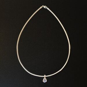 Tanzanite International Infinity Pendant Charm Sterling Silver Omega Necklace